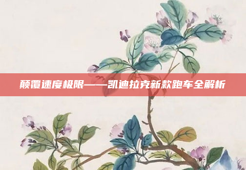 颠覆速度极限——凯迪拉克新款跑车全解析