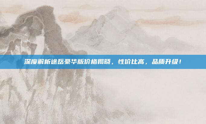 深度解析途岳豪华版价格揭晓,性价比高,品质升级!