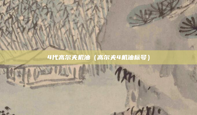 4代高尔夫机油（高尔夫4机油标号）