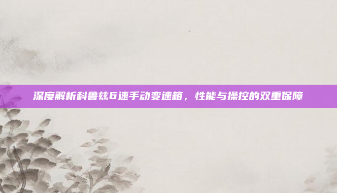深度解析科鲁兹6速手动变速箱，性能与操控的双重保障
