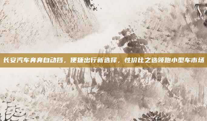 长安汽车奔奔自动挡，便捷出行新选择，性价比之选领跑小型车市场
