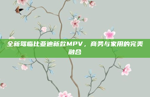全新驾临比亚迪新款MPV，商务与家用的完美融合