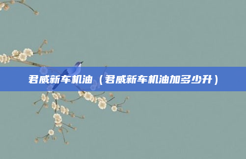 君威新车机油（君威新车机油加多少升）
