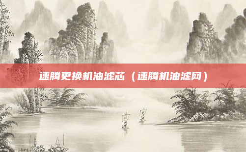 速腾更换机油滤芯（速腾机油滤网）