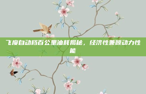 飞度自动档百公里油耗揭秘,经济性兼顾动力性能
