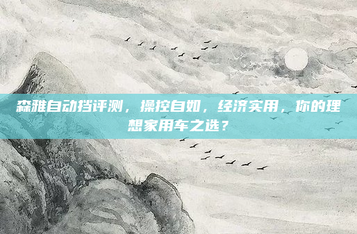 森雅自动挡评测，操控自如，经济实用，你的理想家用车之选？