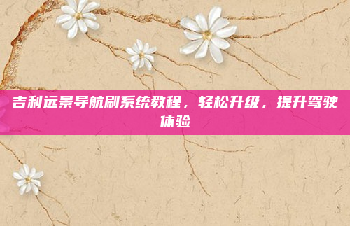 吉利远景导航刷系统教程，轻松升级，提升驾驶体验