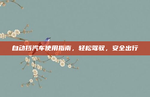 自动挡汽车使用指南，轻松驾驭，安全出行