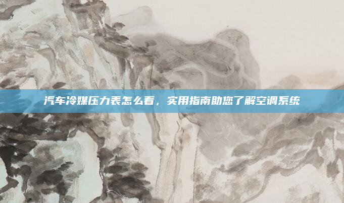 汽车冷媒压力表怎么看，实用指南助您了解空调系统