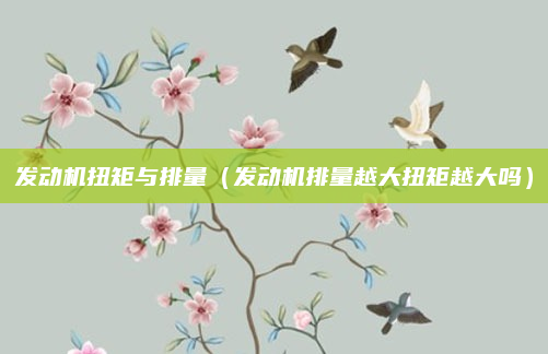 发动机扭矩与排量(发动机排量越大扭矩越大吗)