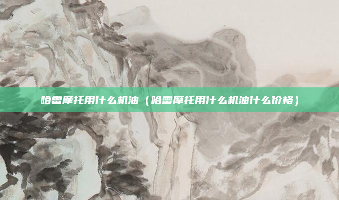 哈雷摩托用什么机油(哈雷摩托用什么机油什么价格)