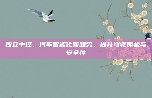 独立中控，汽车智能化新趋势，提升驾驶体验与安全性