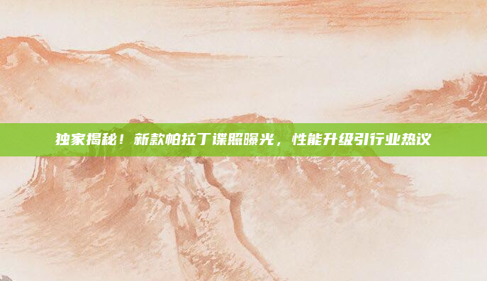 独家揭秘！新款帕拉丁谍照曝光，性能升级引行业热议