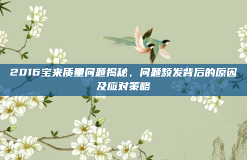 2016宝来质量问题揭秘，问题频发背后的原因及应对策略