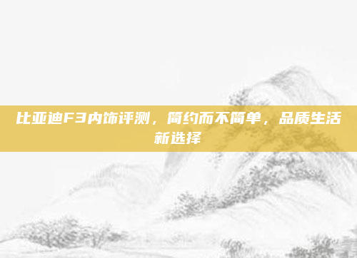 比亚迪F3内饰评测，简约而不简单，品质生活新选择