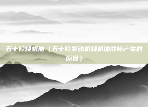 五十铃烧机油(五十铃发动机烧机油故障产生的原因)