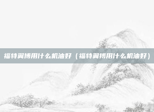 福特翼博用什么机油好(福特翼搏用什么机油好)