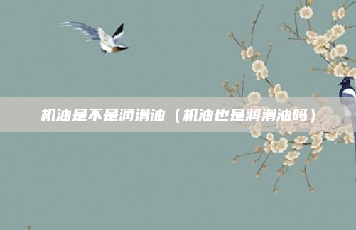 机油是不是润滑油(机油也是润滑油吗)