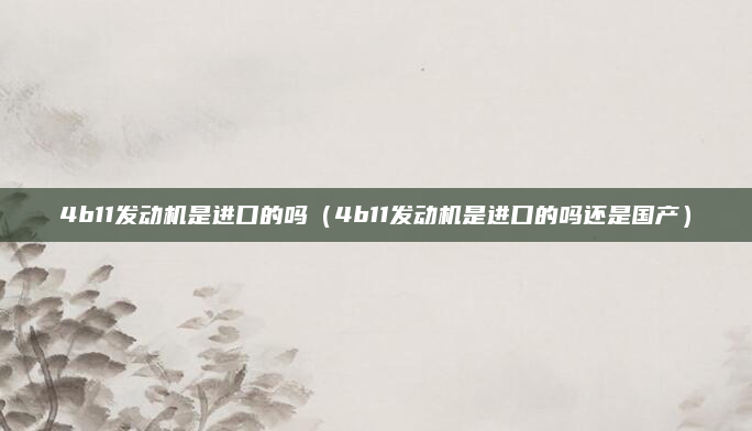 4b11发动机是进口的吗(4b11发动机是进口的吗还是国产)