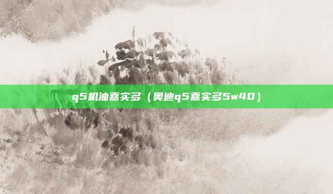 q5机油嘉实多(奥迪q5嘉实多5w40)