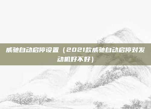 威驰自动启停设置(2021款威驰自动启停对发动机好不好)