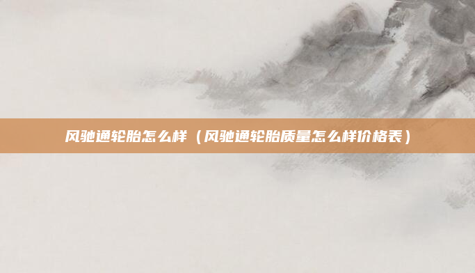 风驰通轮胎怎么样（风驰通轮胎质量怎么样价格表）