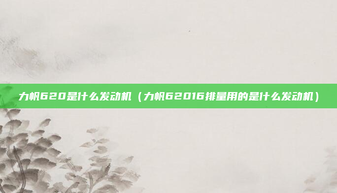 力帆620是什么发动机(力帆62016排量用的是什么发动机)