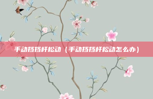 手动挡挡杆松动（手动挡挡杆松动怎么办）