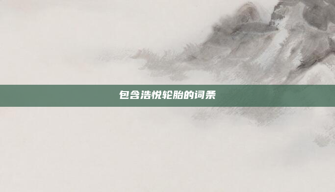 包含浩悦轮胎的词条