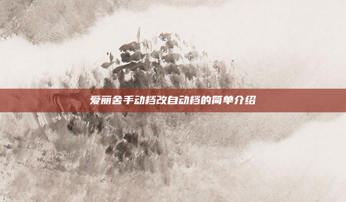 爱丽舍手动档改自动档的简单介绍