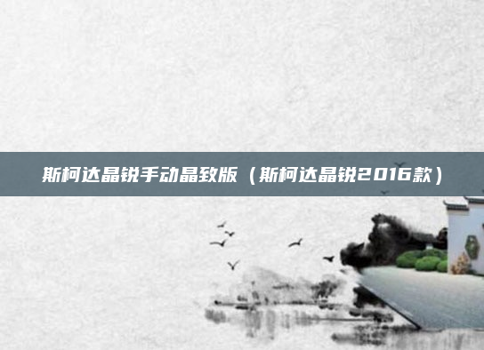 斯柯达晶锐手动晶致版（斯柯达晶锐2016款）
