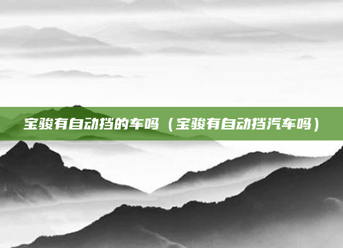 宝骏有自动挡的车吗（宝骏有自动挡汽车吗）