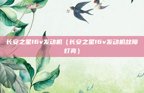 长安之星16v发动机(长安之星16v发动机故障灯亮)