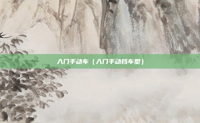 入门手动车(入门手动挡车型)
