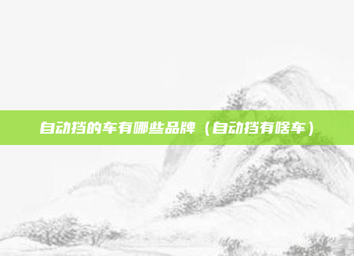 自动挡的车有哪些品牌（自动挡有啥车）