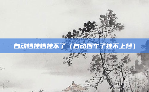 自动档挂档挂不了（自动挡车子挂不上档）