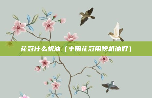 花冠什么机油(丰田花冠用啥机油好)