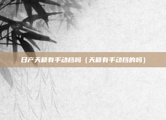 日产天籁有手动档吗(天籁有手动挡的吗)