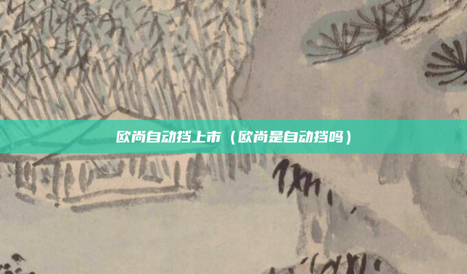 欧尚自动挡上市(欧尚是自动挡吗)