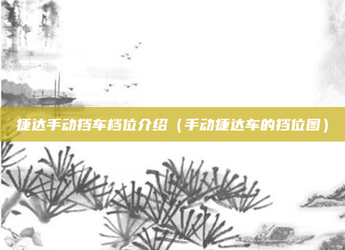捷达手动挡车档位介绍（手动捷达车的挡位图）