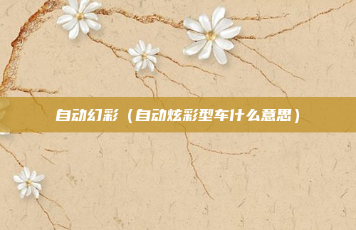 自动幻彩(自动炫彩型车什么意思)