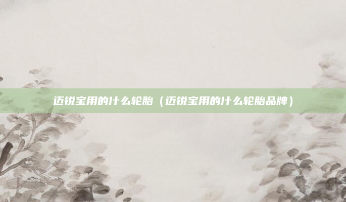 迈锐宝用的什么轮胎（迈锐宝用的什么轮胎品牌）
