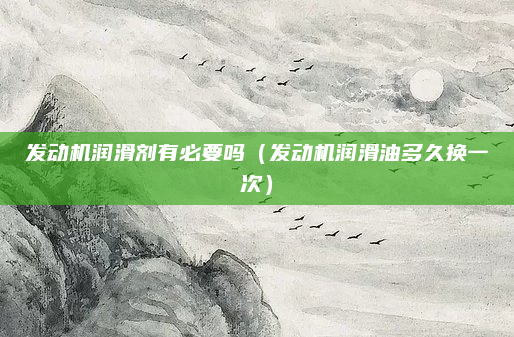 发动机润滑剂有必要吗（发动机润滑油多久换一次）