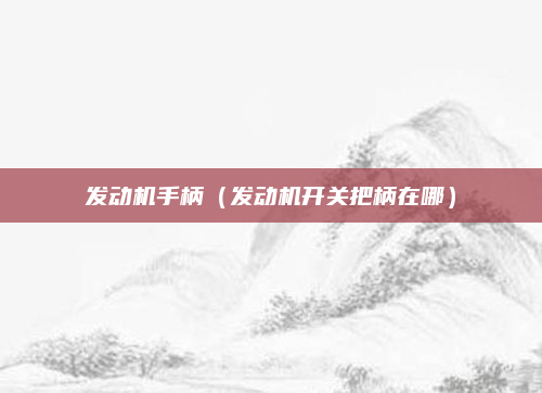 发动机手柄(发动机开关把柄在哪)