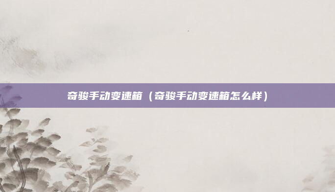 奇骏手动变速箱(奇骏手动变速箱怎么样)
