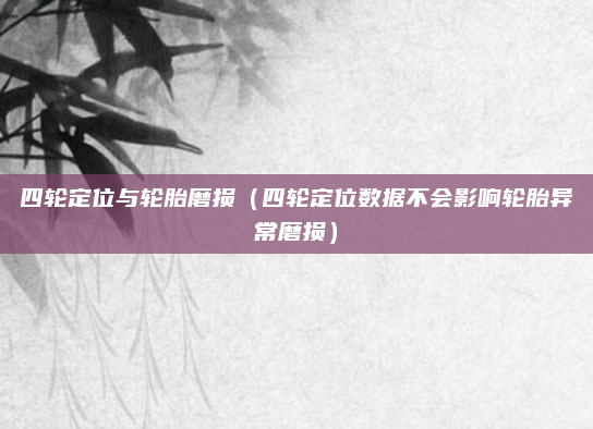 四轮定位与轮胎磨损(四轮定位数据不会影响轮胎异常磨损)