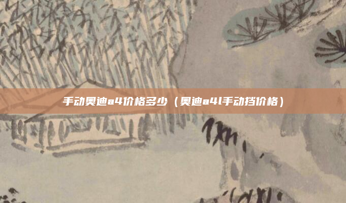 手动奥迪a4价格多少（奥迪a4l手动挡价格）