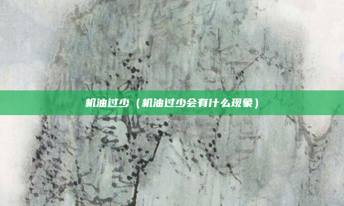机油过少（机油过少会有什么现象）