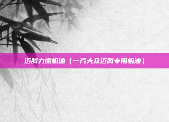 迈腾力魔机油(一汽大众迈腾专用机油)
