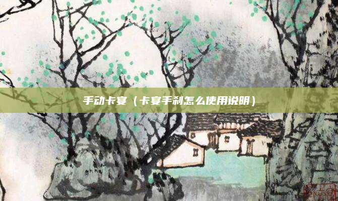 手动卡宴（卡宴手刹怎么使用说明）